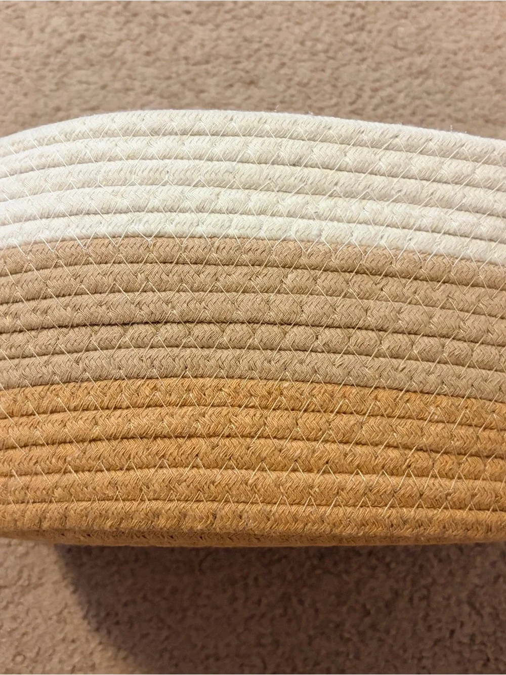 Ombre Cotton Rope Storage Basket in Cream and Tan